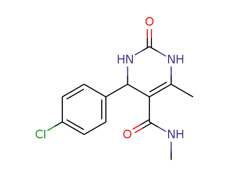 Molecular Structure of 141354-02-1 (4-(4-Chloro-phenyl)-6-methyl-2-oxo-1,2,3,4-tetrahydro-pyrimidine-5-carboxylic acid methylamide)