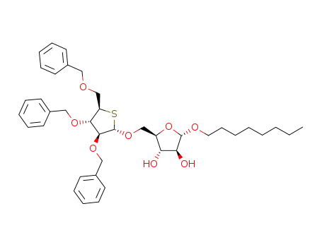 octyl 5-O-(4-deoxy-4-thio-2,3,5-tri-O-benzyl-α-D-arabinofuranosyl)-α-D-arabinofuranoside