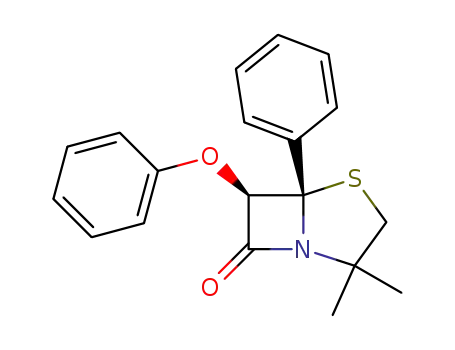 4-Thia-1-azabicyclo[3.2.0]heptan-7-one,
2,2-dimethyl-6-phenoxy-5-phenyl-, cis-