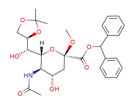 diphenylmethyl <methyl 5-acetamido-3,5-dideoxy-8,9-O-(1-methylethylidene)-β-D-glycero-D-galacto-2-nonulopyranosid>onate