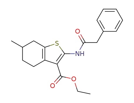 Molecular Structure of 76981-75-4 (ethyl 6-methyl-2-[(phenylacetyl)amino]-4,5,6,7-tetrahydro-1-benzothiophene-3-carboxylate)