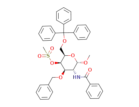 methyl 2-benzamido-3-O-benzyl-2-deoxy-4-O-mesyl-6-O-trityl-α-D-galactopyranoside