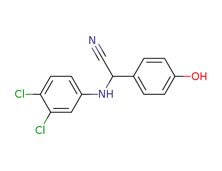 Molecular Structure of 88486-10-6 ((3,4-Dichloro-phenylamino)-(4-hydroxy-phenyl)-acetonitrile)