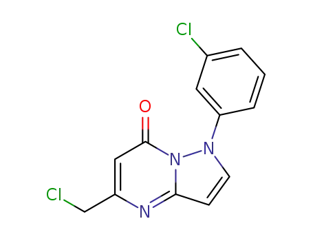 Molecular Structure of 104164-07-0 (5-chloromethyl-1-(3-chlorophenyl)-1H,7H-pyrazolo<1,5-a>pyrimidine-7-one)