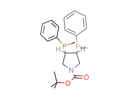 Molecular Structure of 113452-25-8 ((PR,3R,4R,P'S)-1-(tert-butoxycarbonyl)-3,4-bis(methylphenylphosphino)pyrrolidine)