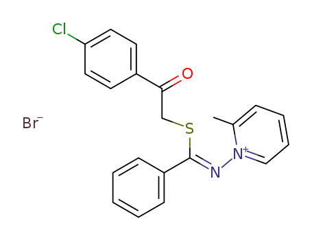 1-{[1-[2-(4-Chloro-phenyl)-2-oxo-ethylsulfanyl]-1-phenyl-meth-(Z)-ylidene]-amino}-2-methyl-pyridinium; bromide