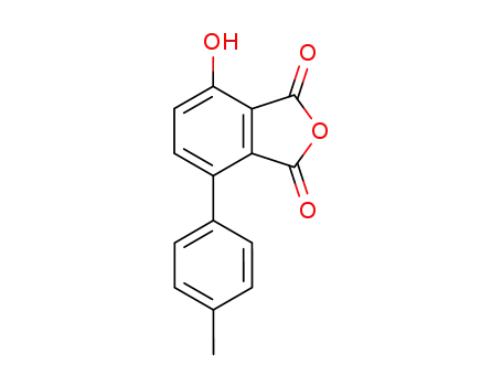 Molecular Structure of 84207-12-5 (1,3-Isobenzofurandione, 4-hydroxy-7-(4-methylphenyl)-)