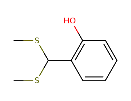 Molecular Structure of 24396-27-8 (Phenol, 2-[bis(methylthio)methyl]-)