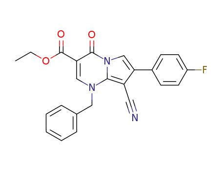 1-Benzyl-8-cyano-7-(4-fluoro-phenyl)-4-oxo-1,4-dihydro-pyrrolo[1,2-a]pyrimidine-3-carboxylic acid ethyl ester