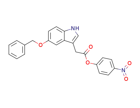 Molecular Structure of 145118-11-2 (4-Nitrophenyl <(5-Benzyloxy)-1H-indol-3-yl>acetate)