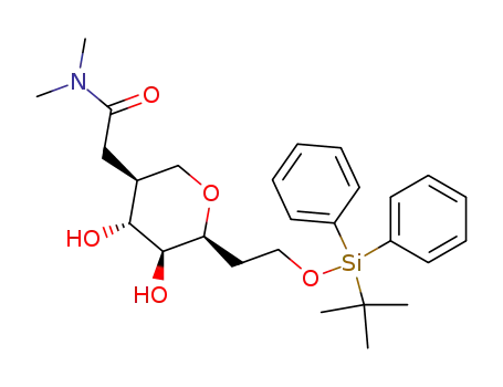 2-{(3S,4R,5S,6S)-6-[2-(tert-Butyl-diphenyl-silanyloxy)-ethyl]-4,5-dihydroxy-tetrahydro-pyran-3-yl}-N,N-dimethyl-acetamide