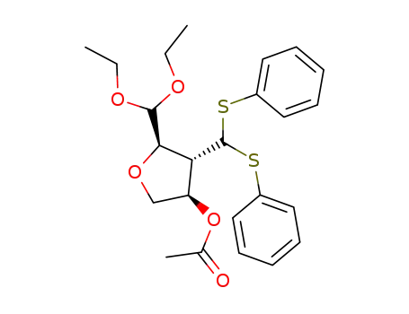 2,5-anhydro-4-O-acetyl-3-desoxy-3-C-<bis(phenylthio)-methyl>L-lyxose diethylacetal