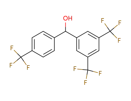 Molecular Structure of 87901-74-4 (Benzenemethanol, 3,5-bis(trifluoromethyl)-a-[4-(trifluoromethyl)phenyl]-)