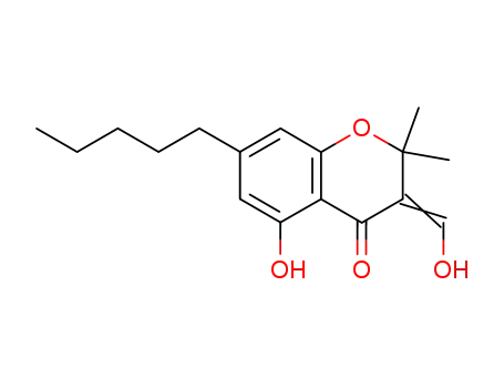 4H-1-Benzopyran-4-one,
2,3-dihydro-5-hydroxy-3-(hydroxymethylene)-2,2-dimethyl-7-pentyl-