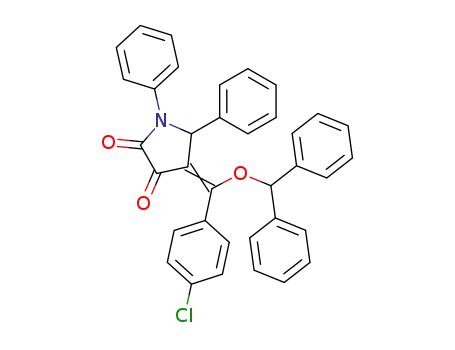 Molecular Structure of 96410-21-8 (2,3-Pyrrolidinedione,
4-[(4-chlorophenyl)(diphenylmethoxy)methylene]-1,5-diphenyl-)