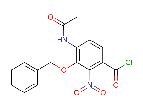 Molecular Structure of 82819-60-1 (2-nitro-3-benzyloxy-4-acetylaminobenzoyl chloride)