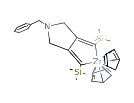 3-benzyl-7,7-bis(η5-cyclopentadienyl)-6,8-bis(trimethylsilyl)-3-aza-7-zirconabicyclo{3.3.0}octa-1(8),5(6)-diene