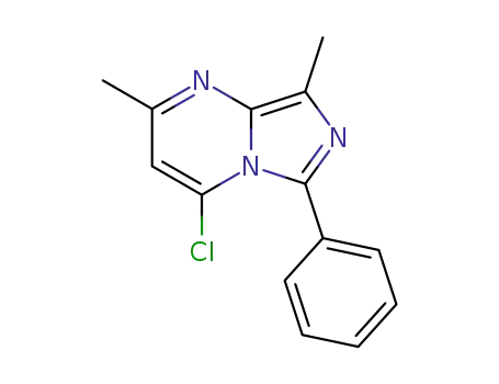 Molecular Structure of 88875-08-5 (Imidazo[1,5-a]pyrimidine, 4-chloro-2,8-dimethyl-6-phenyl-)