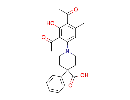 1,3-Diacetyl-2-hydroxy-6-methyl-4-(4-carboxy-4-phenylpiperidino)-benzol
