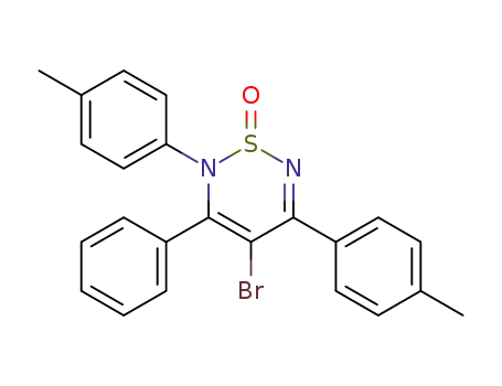 Molecular Structure of 88039-30-9 (2H-1,2,6-Thiadiazine, 4-bromo-2,5-bis(4-methylphenyl)-3-phenyl-,
1-oxide)
