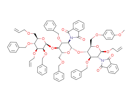 allyl O-(3,6-di-O-allyl-2,4-di-O-benzyl-β-D-mannopyranosyl)-(1->4)-O-(3,6-di-O-benzyl-2-deoxy-2-phthalimido-β-D-glucopyranosyl)-(1->4)-3-O-benzyl-2-deoxy-6-O-p-methoxyphenyl-2-phthalimido-β-D-glucopyranoside