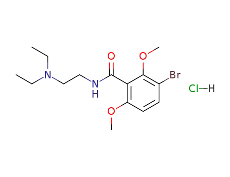 Molecular Structure of 102805-71-0 (3-bromo-2,6-dimethoxy-N-(2-diethylaminoethyl)benzamide hydrochloride)