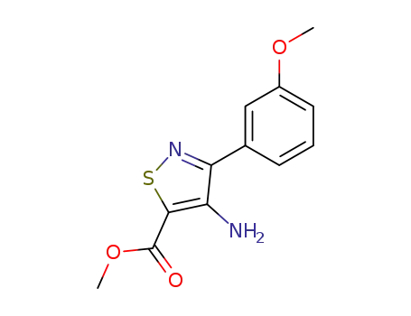 Molecular Structure of 82424-55-3 (5-Isothiazolecarboxylic acid, 4-amino-3-(3-methoxyphenyl)-, methyl
ester)
