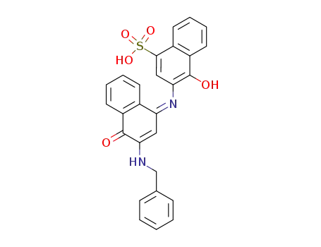 Molecular Structure of 87459-38-9 (3-<(3-Benzylamino-4-oxo-1-naphthyliden)amino>-4-hydroxy-1-naphthalinsulfonsaeure)
