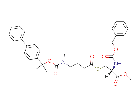 (R)-2-Benzyloxycarbonylamino-3-{4-[(1-biphenyl-4-yl-1-methyl-ethoxycarbonyl)-methyl-amino]-butyrylsulfanyl}-propionic acid methyl ester