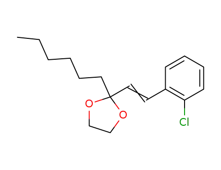 Molecular Structure of 75144-01-3 (2-[2-(2-chlorophenyl)ethenyl]-2-hexyl-1,3-dioxolane)