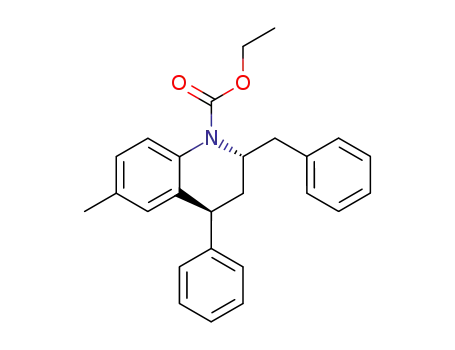 1(2H)-Quinolinecarboxylic acid,
3,4-dihydro-6-methyl-4-phenyl-2-(phenylmethyl)-, ethyl ester, trans-