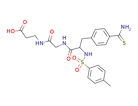 Molecular Structure of 90957-02-1 (b-Alanine,
N-[N-[4-(aminothioxomethyl)-N-[(4-methylphenyl)sulfonyl]-L-phenylalanyl]
glycyl]-)