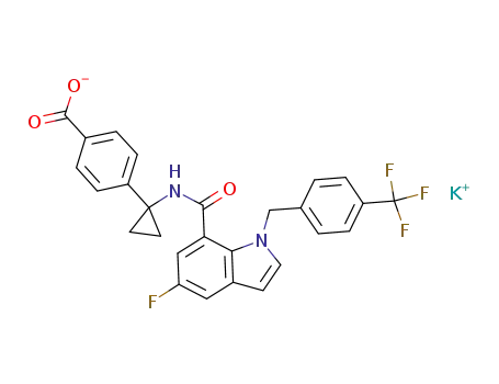 potassium 4-{1-[({5-fluoro-1-[4-trifluoromethyl-benzyl]-1H-indol-7-yl}carbonyl)amino]cyclopropyl}benzoate