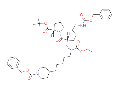 N<sup>α</sup>-<1(S)-ethoxycarbonyl-6-(1-benzyloxycarbonyl-4-piperidyl)hexyl>-N<sup>ε</sup>-benzyloxycarbonyl-L-lysyl-L-proline tert-butyl ester