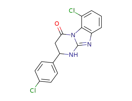 Molecular Structure of 1221962-61-3 (6-chloro-2-(4-chlorophenyl)-1,2,3,4-tetrahydropyrimido[1,2-a]benzimidazol-4-one)