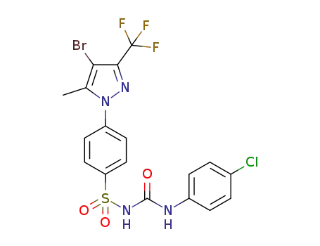 C<sub>18</sub>H<sub>13</sub>BrClF<sub>3</sub>N<sub>4</sub>O<sub>3</sub>S
