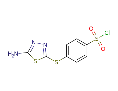 Molecular Structure of 1076689-72-9 (4-(5-amino-1,3,4-thiadiazol-2-ylsulfanyl)benzenesulfonyl chloride)