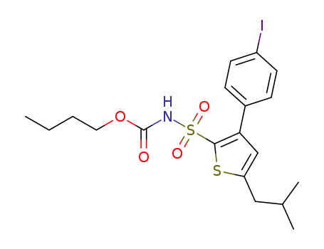 butyl 3-(4-iodophenyl)-5-isobutylthiophen-2-ylsulphonylcarbamate