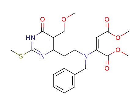dimethyl (2E)-2-(benzyl{2-[5-(methoxymethyl)-2-(methylthio)-6-oxo-1,6-dihydropyrimidin-4-yl]-ethyl}amino)but-2-enedioate
