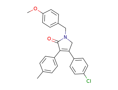 Molecular Structure of 1283089-27-9 (1-(4-methoxybenzyl)-4-(4-chlorophenyl)-3-p-tolyl-1H-pyrrol-2(5H)-one)