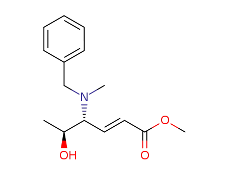 Molecular Structure of 1287247-49-7 (methyl (2E,4R,5S)-4-(N-benzyl-N-methyl)amino-5-hydroxyhex-2-enoate)