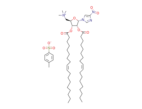 Molecular Structure of 1231718-52-7 (1-(2,3-dioleyl-5-trimethylammonium-α-D-ribofuranosyl)-4-nitroimidazole tosylate)