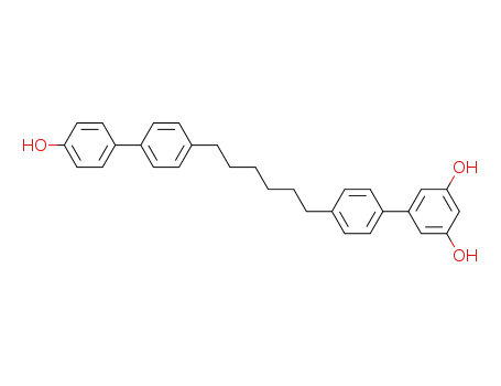 Molecular Structure of 906665-93-8 (4'-[6-(4'-hydroxy-biphenyl-4-yl)-hexyl]-biphenyl-3,5-diol)