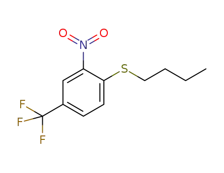 Molecular Structure of 1338360-55-6 (1-(butylsulfanyl)-2-nitro-4-(trifluoromethyl)benzene)