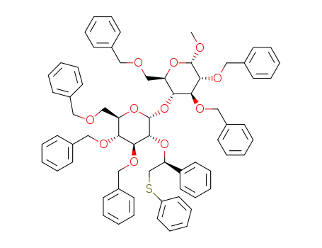 methyl 3,4,6-tri-O-benzyl-2-O-{(1S)-phenyl-2-phenylsulfanyl-ethyl}-α-D-glucopyranosyl-(1->4)-2,3,6-tri-O-benzyl-α-D-glucopyranoside