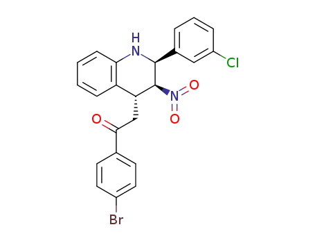 1-(4-bromophenyl)-2-((2S,3S,4R)-2-(3-chlorophenyl)-3-nitro-1,2,3,4-tetrahydroquinolin-4-yl)ethanone