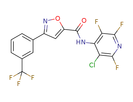 Molecular Structure of 1235471-38-1 (3-[3-(trifluoromethyl)phenyl]isoxazole-5-carboxylic acid 5-chloro-2,3,6-trifluoropyridin-4-ylamide)