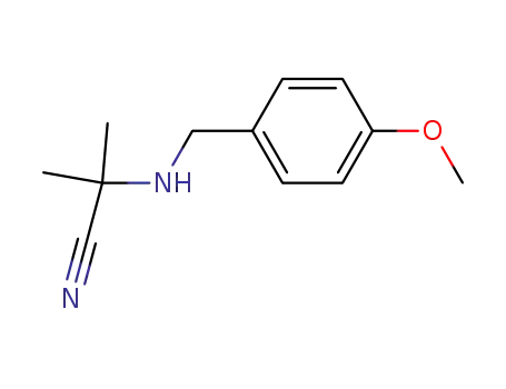 Molecular Structure of 68220-83-7 (2-{[(4-Methoxyphenyl)methyl]amino}-2-methylpropanenitrile)