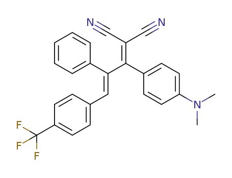 {(2E)-1-[4-(dimethylamino)phenyl]-2-phenyl-3-[4-(trifluoromethyl)phenyl]-2-propen-1-ylidene}malononitrile
