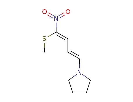 Molecular Structure of 200815-33-4 (1-[(1E,3Z)-1-methylsulfanyl-4-nitrobuta-1,3-dienyl]pyrrolidine)